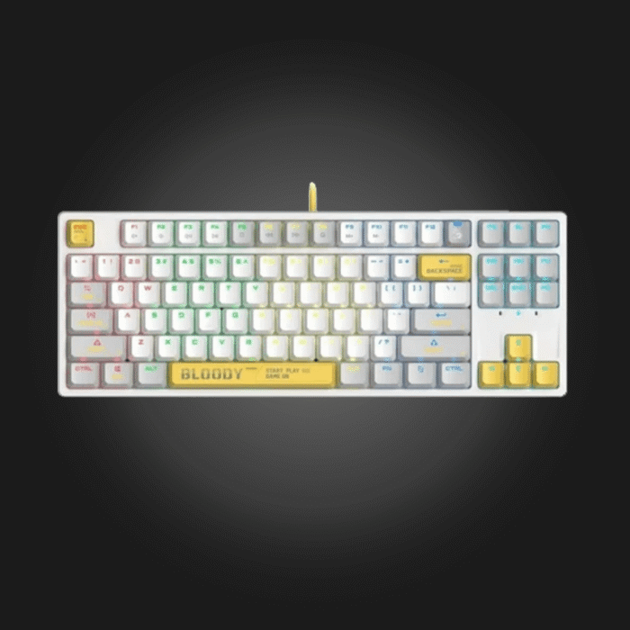 A4Tech Bloody S87 RGB Mechanical Red Plus Switch Keyboard Energy White A4Tech Bloody S87 RGB Mechanical Energy White - Image 1