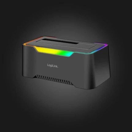 Logilink QP0035 USB-C 3.2 Gen 1 2.5" & 3.5" SATA HDD/SSD RGB Docking Station Black — სხვა აქსესუარები