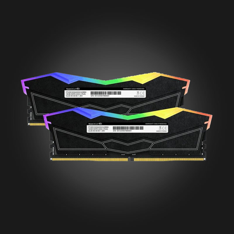 TeamGroup-T-Force-Delta-32GB-(2×16GB)-6000 TeamGroup T-Force Delta RGB 32GB (2×16GB) 6000MT/s DDR5 CL38 Black - სურათი 1