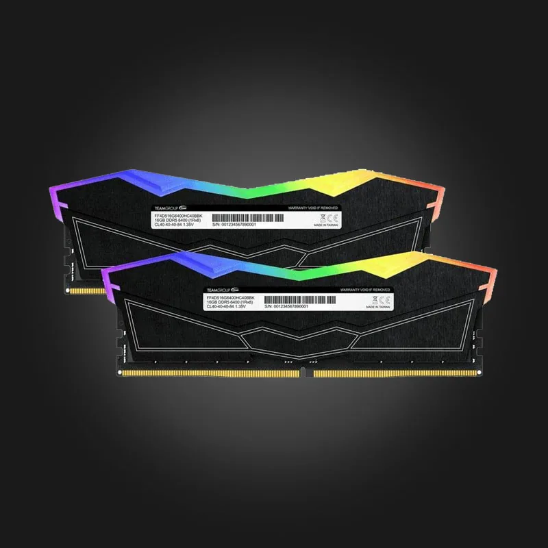 TeamGroup T-Force Delta RGB 32GB (2x16GB) 6000MT/s DDR5 CL38 Black — ოპერატიული (RAM)