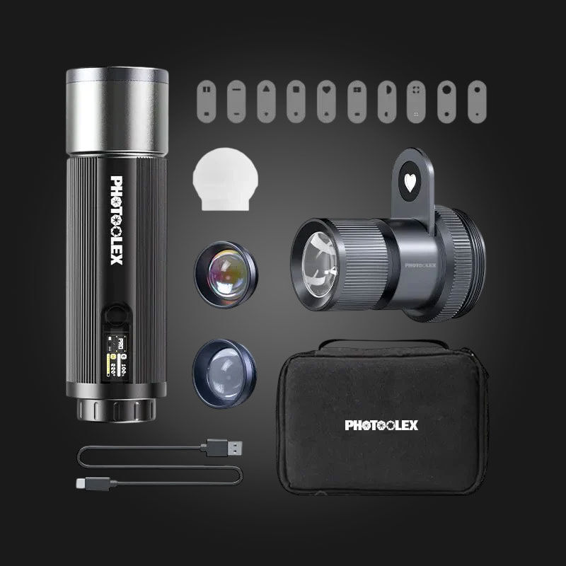 photoolex-portable-zoomlight-pro-combo-set PHOTOOLEX PRO 12W Portable Photography Spotlight Set - სურათი 1
