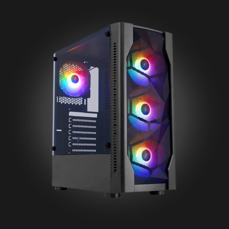 1Stplayer-D4-BK-4F1-Mid-Tower-BLACK Intel core i5 14400f | RTX 3060 Ti 8GB | 16GB DDR5 - Image 1