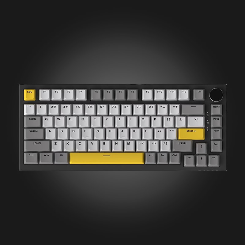 Ajazz-AK820-Gray-White-Yellow-Moon-Switch Ajazz AK820 Gray/White/Yellow (Moon Switch) - სურათი 1