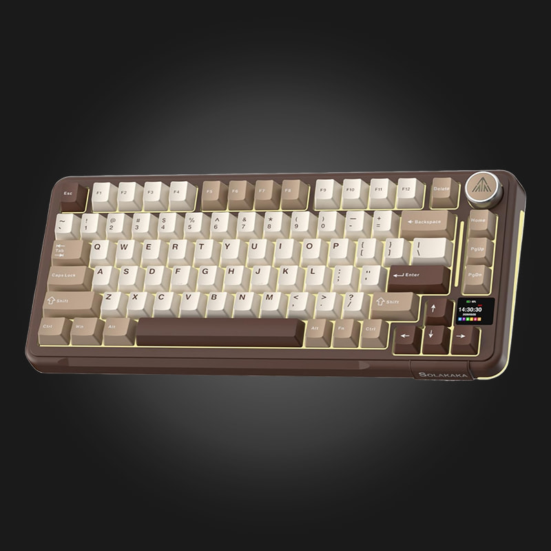 Solakaka-A75-Pro-Wireless-Cream-Brown Solakaka A75 Pro Wireless Cream Brown — კლავიატურა
