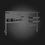 Vertex VX-PB-01B Clamp-On Multi-Purpose Pegboard Organizer Shelf (for 1200mm Desktops) Black — მაგიდის პეგბორდი