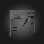 Vertex VX-PBMA-04B Clamp-On Multi-Purpose Pegboard Organizer Shelf 17"-32" Black — მაგიდის პეგბორდი