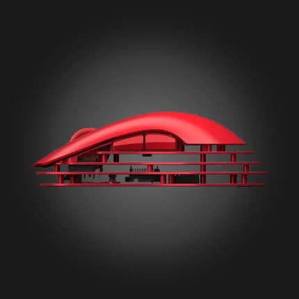 Ajazz M259 Red — red mouse, side view