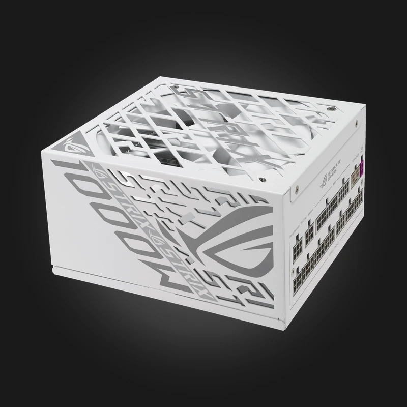asus-rog-strix-1000w-platinum-white-edition-front-c52528c8d023 ASUS ROG Strix 1000W Platinum White Edition — three-quarter view