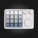 KiiBOOM Cybrix 16 Silver — 16 კლავიში და 3 რეგულატორი, წინა ხედით
