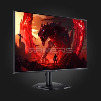 Acer Nitro KG270 W5bmiipx 27″ FHD 260Hz 0.5ms IPS — კუთხით წინა ხედი, ჩართული ეკრანით