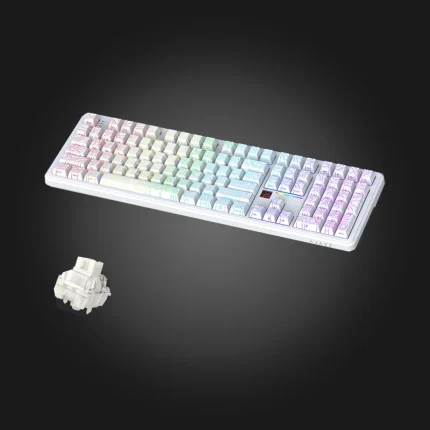 AJAZZ AK108 Lychee Switch White Contour Lines — კლავიატურა და Lychee სვიჩის ილუსტრაცია