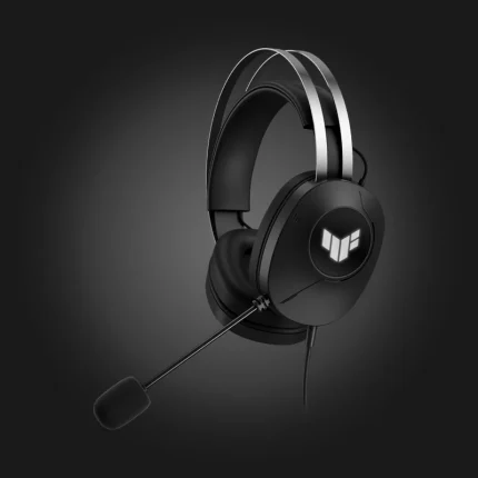 ASUS TUF Gaming H1 Gen II Black ყურსასმენი — კუთხური ხედი მიკროფონით