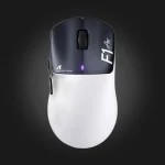 Attack Shark F1 AIR White & Black — ზედა ხედი, შავი ძირითადი ღილაკები
