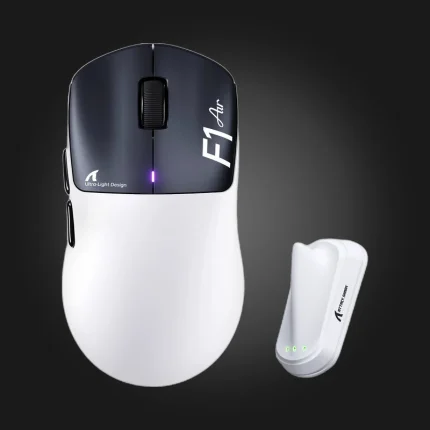 Attack Shark F1 AIR White & Black — მაუსი და თეთრი მიმღები