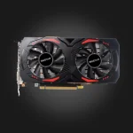 Biostar GeForce GTX 1660 6GB — ვიდეო ბარათის წინა ხედი ორი ფანით