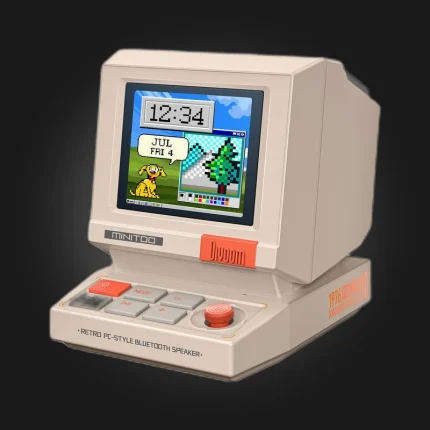 Divoom MiniToo White — პიქსელური ეკრანი და მართვის ღილაკები