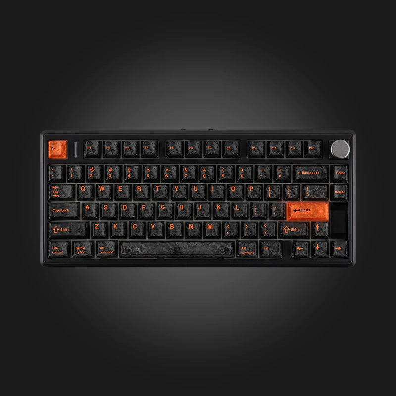 Epomaker TH80 V2 Pro Creamy Jade Switch Black — ზედა ხედი გამორთული განათებით