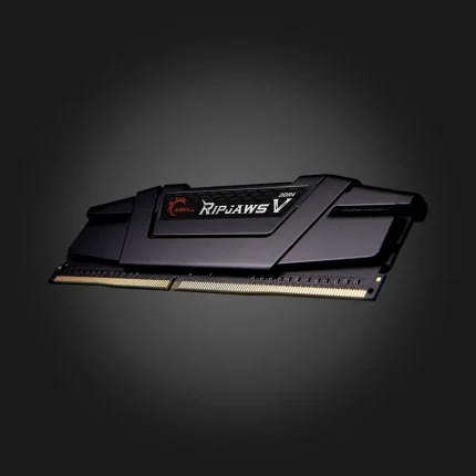 G.Skill Ripjaws V 32GB (1x32GB) DDR4 2666MT/s CL18 — შავი მოდული, კუთხიდან ხედი