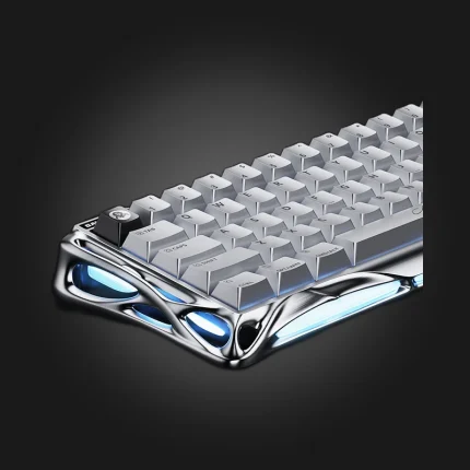 GravaStar Mercury V60 Pro Chrome Silver Keyboard — ახლო ხედი და დეტალები