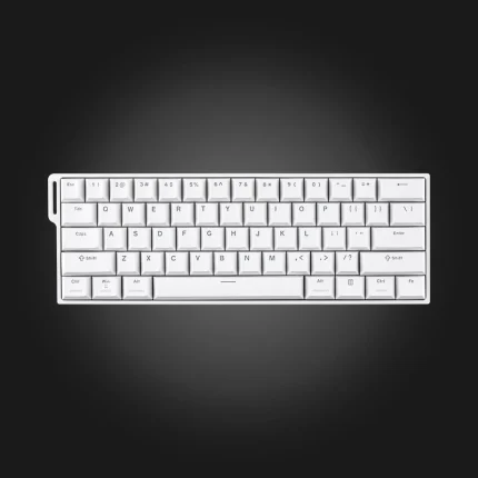 Epomaker HE60 White Translucent — ზედხედით, თეთრი ღილაკებით