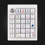 Epomaker TH26 White — ზედხედით, ღილაკები და მბრუნავი რეგულატორი
