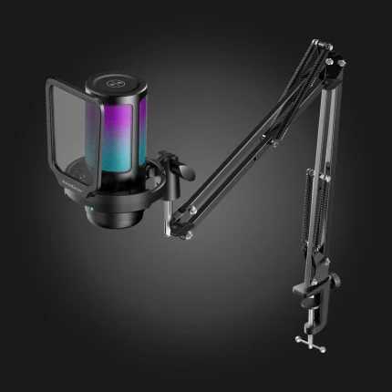 InnoGear CM38X Black — Microphone პოპ-ფილტრით და რეგულირებადი სამაგრით