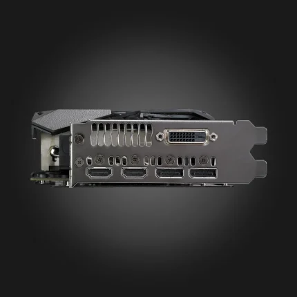 ASUS ROG Strix Radeon RX 580 8GB — HDMI, DisplayPort და DVI-D პორტების ხედი