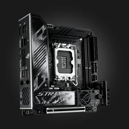 ASUS ROG STRIX Z890-I GAMING WIFI — დედაპლატის დახრილი ხედი