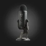 Blue Yeti Blackout microphone - angled view