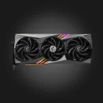 MSI GeForce RTX 4090 GAMING X TRIO 24GB — წინა ხედი, სამი ვენტილატორი