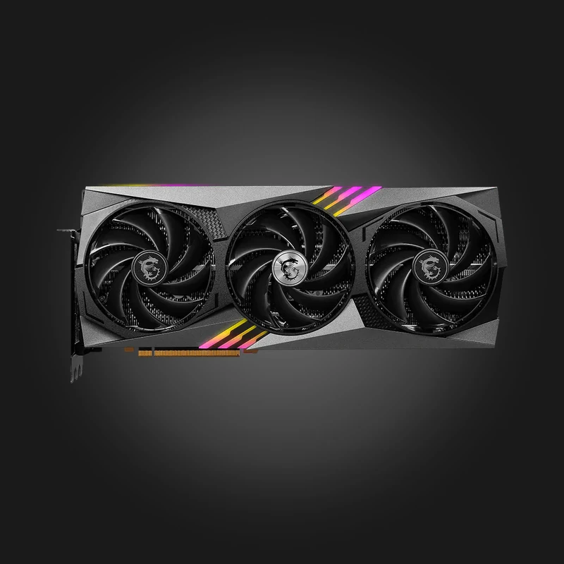 msi-geforce-rtx-4090-gaming-x-trio-24gb-front-20261028 MSI GeForce RTX 4090 GAMING X TRIO 24GB — front view, three fans