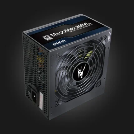 Zalman MegaMax 800W ZM800-TXIIv2 კვების ბლოკი — წინა და ვენტილატორის ხედი